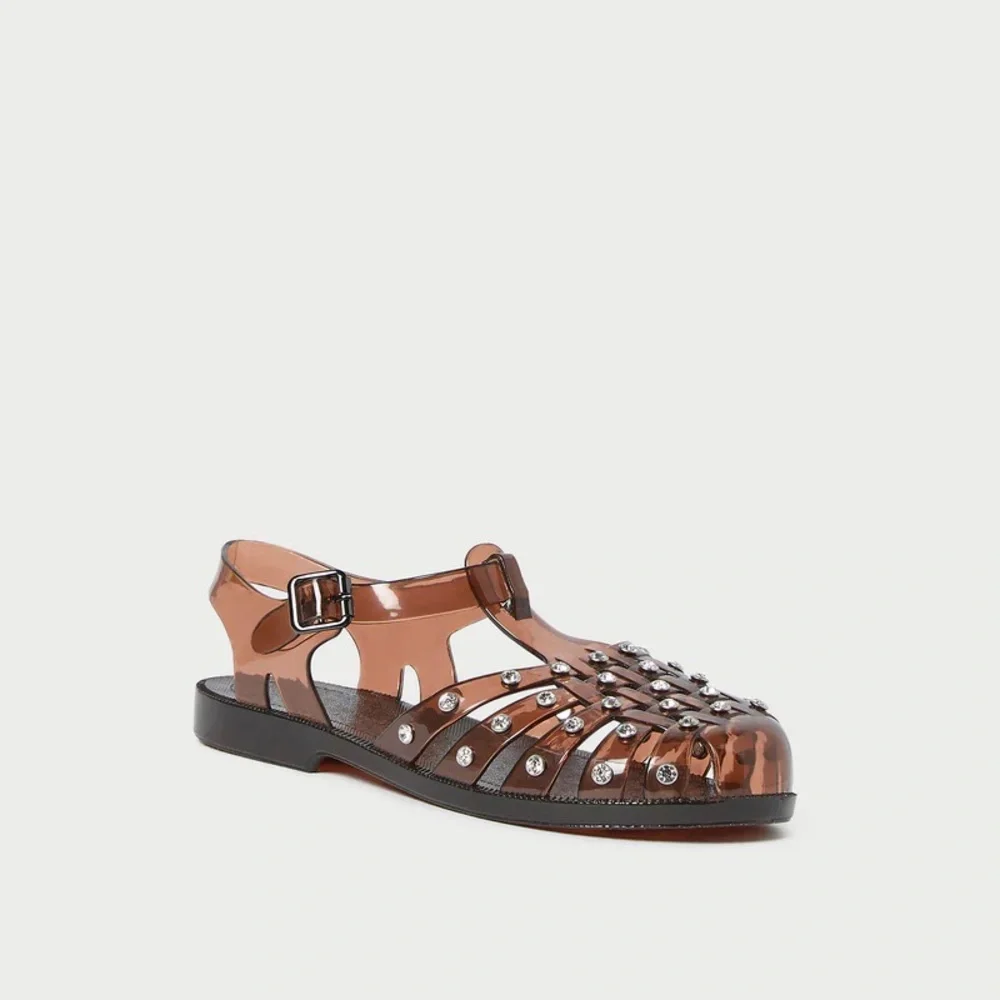 Loeffler Randall • Rhys Brown Jelly Sandal cage gladiator rhinestone strappy - Picture 7 of 15